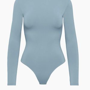 Aritzia Babaton Blue Crew Long Sleeve Bodysuit